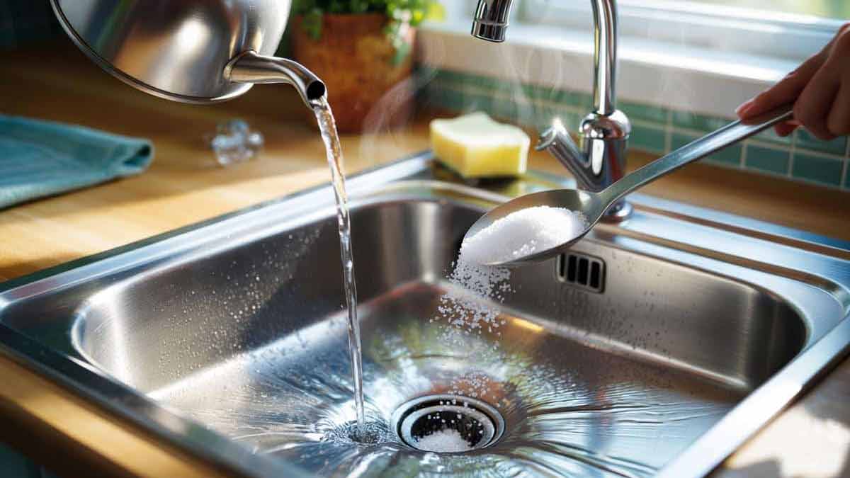 Abfluss mit Salz reinigen